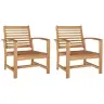 Dārza Krēsli 2 Pcs Dabiska 60 X 65 X 76.5 Cm Masīvs Tīkkoks Vidaxl