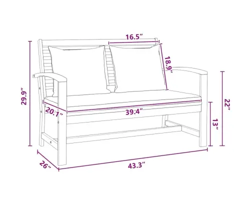 Sodo Suolas Natūrali 110 X 64 X 76.5 Cm Tikmedžio Masyvas Sodo Suolas Natūrali 110 X 64 X 76.5 Cm Tikmedžio Masyvas