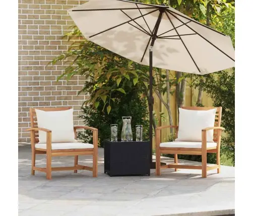 Sodo Kėdės 2 Pcs Natūrali 60 X 65 X 76.5 Cm Tikmedžio Masyvas