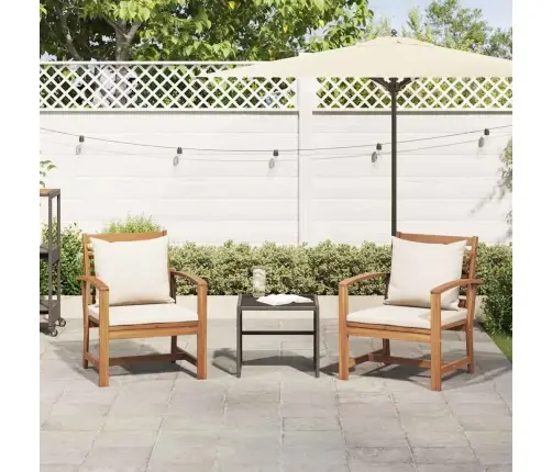 Sodo Kėdės 2 Pcs Natūrali 60 X 65 X 76.5 Cm Tikmedžio Masyvas