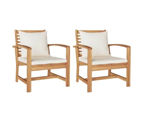 Dārza Krēsli 2 Pcs Dabiska 60 X 65 X 76.5 Cm Masīvs Tīkkoks Vidaxl