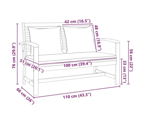 Pink Pruun Ja Tumehall 110 X 65 X 76.5 Cm Tugev Teakpuit