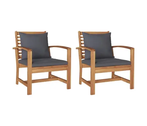 Tool 2 Pcs Pruun Ja Tumehall 110 X 65 X 76.5 Cm Tugev Teakpuit