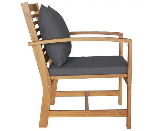 Tool 2 Pcs Pruun Ja Tumehall 110 X 65 X 76.5 Cm Tugev Teakpuit