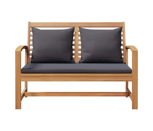 Suoliukas 2 Pcs Ruda Ir Tamsiai Pilka Kieto Teka Medžio