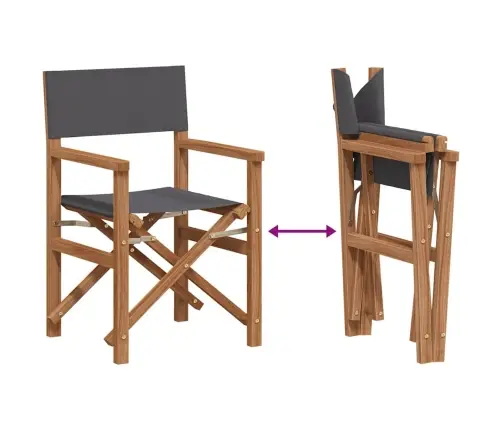 Salokāms Direktora Krēsls Pelēka 56 X 54 X 87 Cm Vidaxl