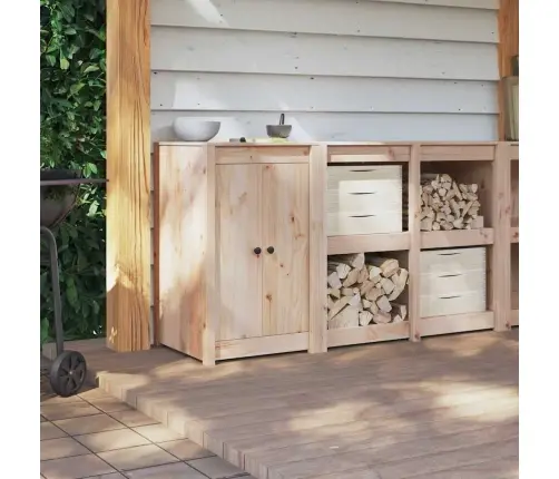 Āra Virtuves Durvis 50X9X82 Cm Ciets Koka Priede Vidaxl