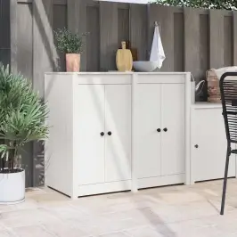 Virtuves Durvis 2 Pcs Balts 50 X 9 X 82 Cm Priedes Masīvkoks Vidaxl