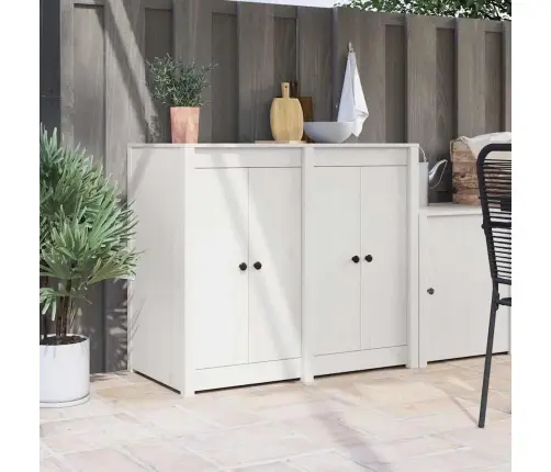 Köök Uks 2 Pcs Valge 50 X 9 X 82 Cm Männipuit