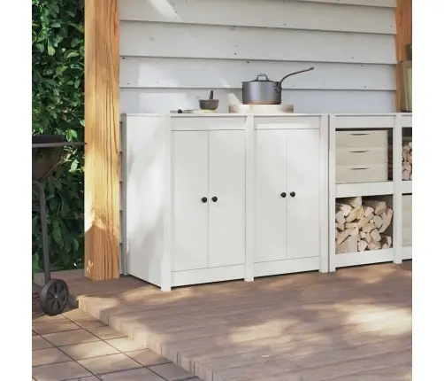 Köök Uks 2 Pcs Valge 50 X 9 X 82 Cm Männipuit