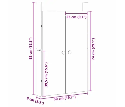 Āra Virtuves Durvis 2 Gab. 50X9X82 Cm Masīvkoka Duglāzija Vidaxl