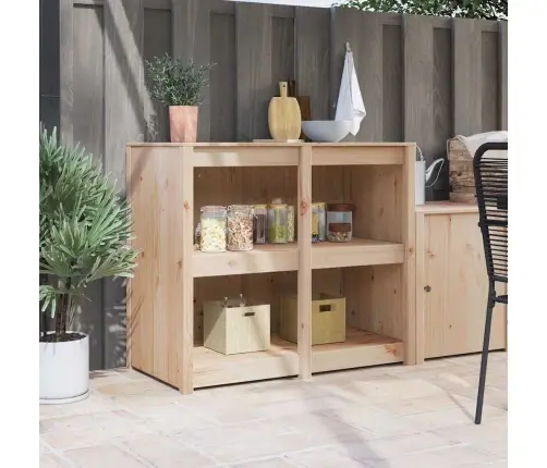 Āra Virtuves Skapis 106X55X92 Cm Masīvkoks Priede Vidaxl