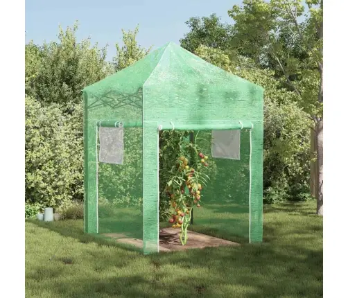 Siltumnīca Ar Jumtu Zaļa 200 X 200 X 300 Cm Tērauds Vidaxl