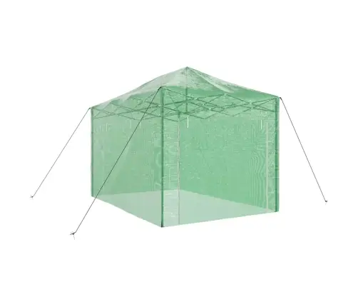 Siltumnīca Ar Jumtu Zaļa 280 X 410 X 315 Cm Tērauds Vidaxl