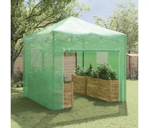 Kasvuhoone Koos Pop-Up Raami Roheline 290 X 290 X 315 Cm Raud