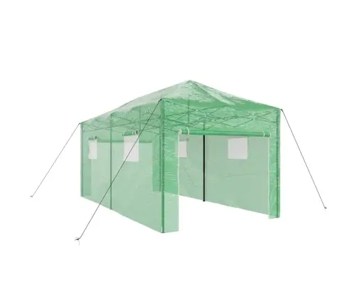 Siltumnīca Ar Jumtu Zaļa 290 X 580 X 315 Cm Tērauds Vidaxl