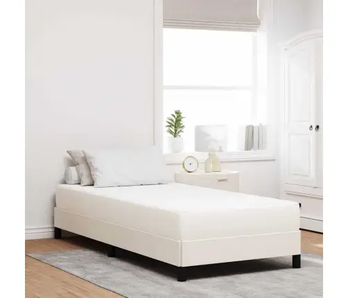 Gultas Matracis Ar Matraci Krēmkrāsa 90 X 190 Cm Audums Vidaxl