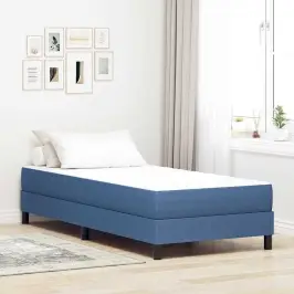 Gultas Matracis Ar Matraci Zila 90 X 200 Cm Audums Vidaxl Gultas Matracis Ar Matraci Zila 90 X 200 Cm Audums Vidaxl