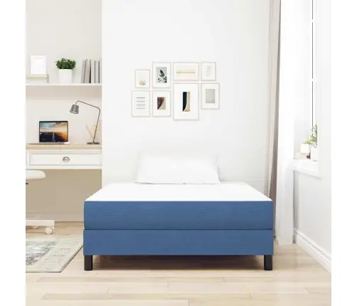 Gultas Matracis Ar Matraci Zila 120 X 190 Cm Audums Vidaxl