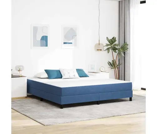 Gultas Matracis Ar Matraci Zila 180 X 200 Cm Audums Vidaxl