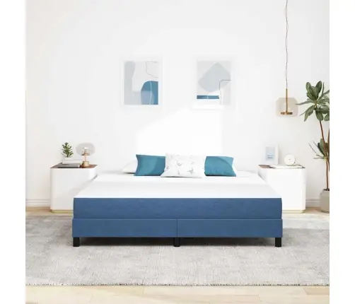 Gultas Matracis Ar Matraci Zila 180 X 200 Cm Audums Vidaxl