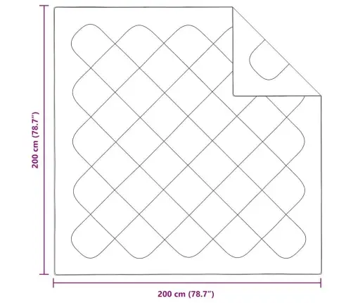 Segas Un Segas Balta 200 X 200 Cm Mikrošķiedra Vidaxl