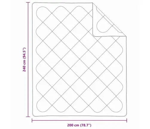 Segas Un Segas Balta 240 X 200 Cm Mikrošķiedra Vidaxl