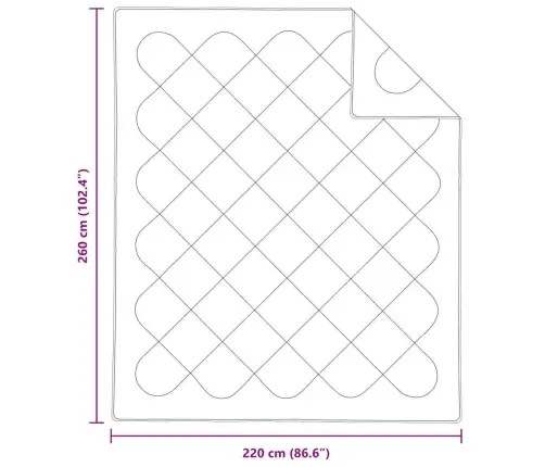 Segas Un Segas Balta 260 X 220 Cm Mikrošķiedra Vidaxl
