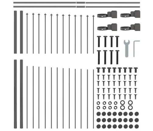 Dārza Žogs Ar Loku Augšā, Pelēks, 1,7X1,25 M, Tērauds Vidaxl