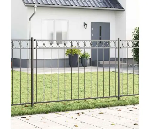 Dārza Žogs Pelēks 1,7X1 M Tērauds Vidaxl