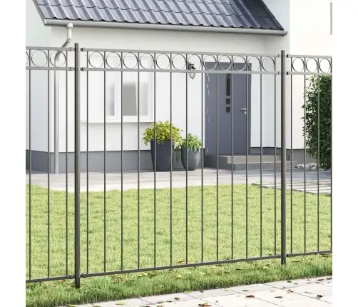 Dārza Žogs, Pelēks, 1,7X1,5 M, Tērauds Vidaxl