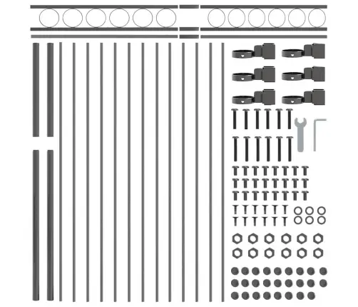 Dārza Žogs, Pelēks, 1,7X1,5 M, Tērauds Vidaxl