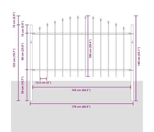 Sodo Tvora Balta 170 X 140 Cm Milteliniu Būdu Dengtas Plienas