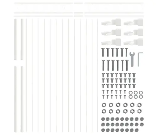 Dārza Žogs, Balts, 1,7X1,2 M, Tērauds Vidaxl