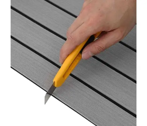 Laivu Grīda Pašlīmējoša Gaiši Pelēka Un Melna 240X90 Cm Eva Putas Vidaxl