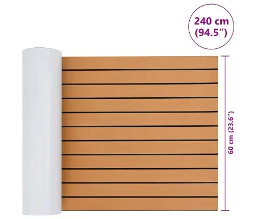 Paadi Põrand Pruun Ja Must 240 X 60 Cm Eva Vaht