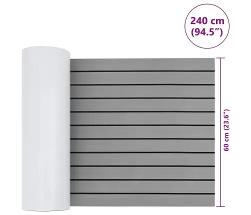 Laivu Grīda Pašlīmējoša Gaiši Pelēka Un Melna 240X60 Cm Eva Putas Vidaxl