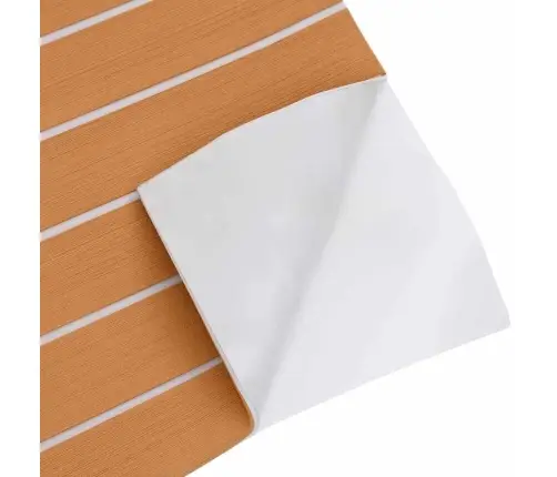 Laivu Grīda Pašlīmējoša Brūna Un Balta 240X60 Cm Eva Putas Vidaxl