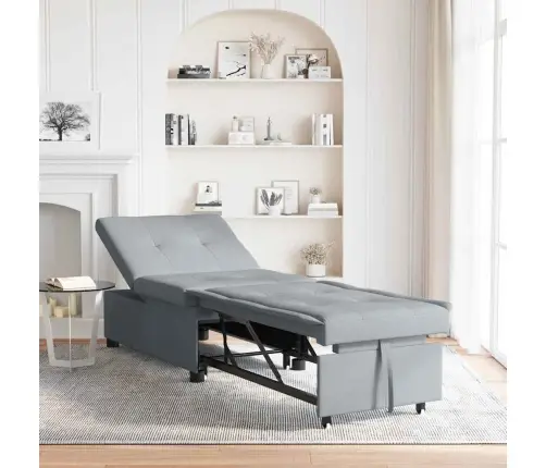 3-In-1 Dīvāngulta - Izvelkams Dizains Gaiši Pelēkā Audumā Vidaxl