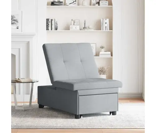 3-In-1 Dīvāngulta - Izvelkams Dizains Gaiši Pelēkā Audumā Vidaxl