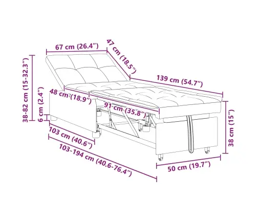 3-In-1 Dīvāngulta - Izvelkams Dizains Gaiši Pelēkā Audumā Vidaxl