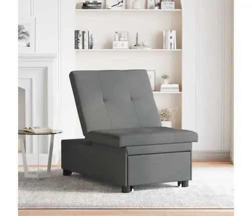 3-In-1 Dīvāns Gulta - Izvelkamais Dizains, Tumši Pelēks Audums Vidaxl