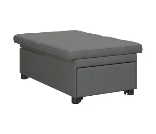 3-In-1 Dīvāns Gulta - Izvelkamais Dizains, Tumši Pelēks Audums Vidaxl