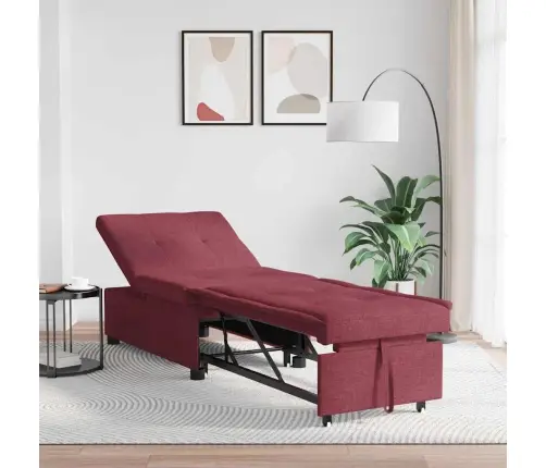 Dīvāngulta Ar Riteni Sarkana 191 X 67 X 82 Cm Audums Vidaxl