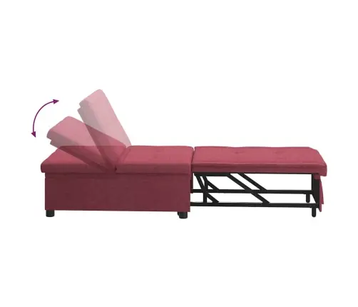 Dīvāngulta Ar Riteni Sarkana 191 X 67 X 82 Cm Audums Vidaxl