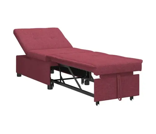 Dīvāngulta Ar Riteni Sarkana 191 X 67 X 82 Cm Audums Vidaxl