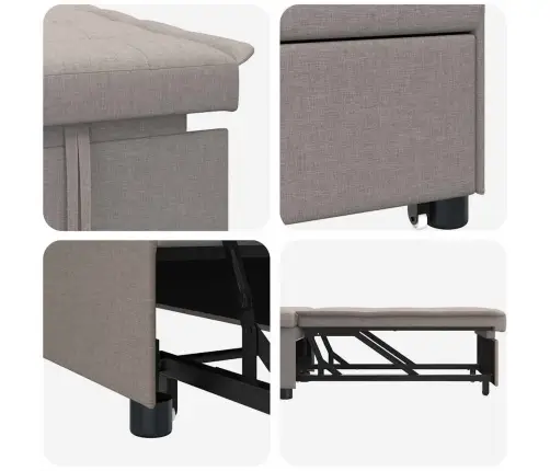 3In1 Dīvāngulta - Izvelkams Dizains, Taupe Audums Vidaxl