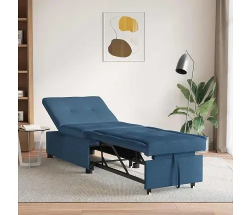 Väljatrükiga Diivanvoodi Sinine 194 X 50 X 82 Cm Vineer