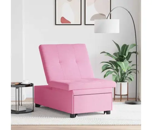 3-In-1 Dīvāngulta Rozā Audumā Vidaxl