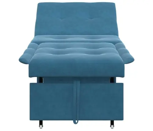 Dīvāngulta 3-In-1 Izvelkams Dizains Zila Samta Vidaxl